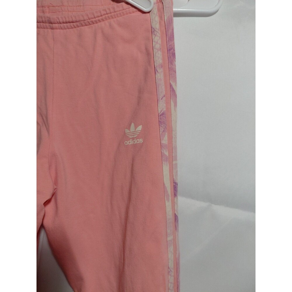 Adidas Girls 3 Striped Leggings Big Kids Style Youth Size XL/170 Rose